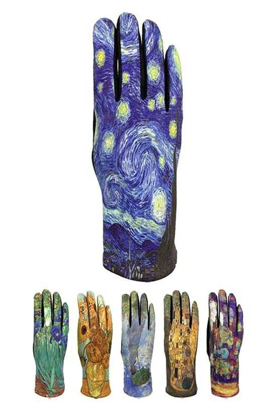 Masterpiece Painting Printed Gloves