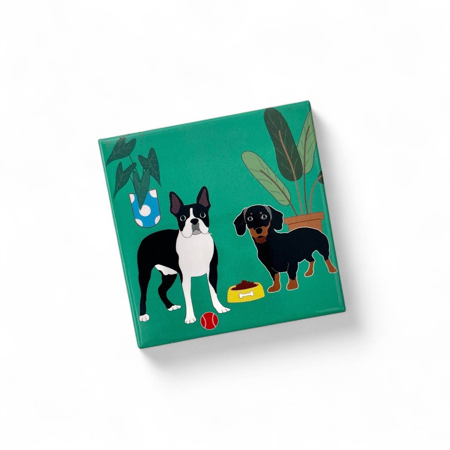 Assortment of 12 Puppy Dog Metal Tin Magnets