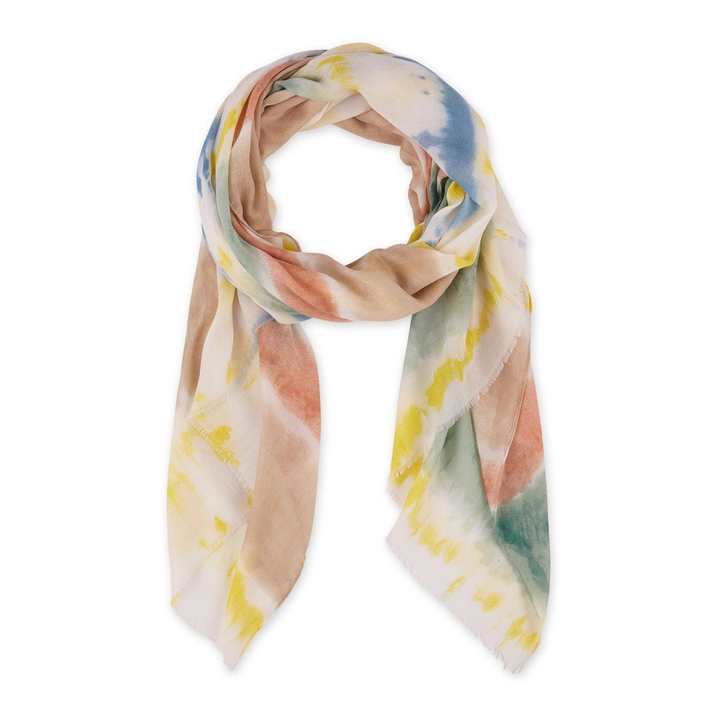 Skye Tie Dye Scarf - Beige/Green
