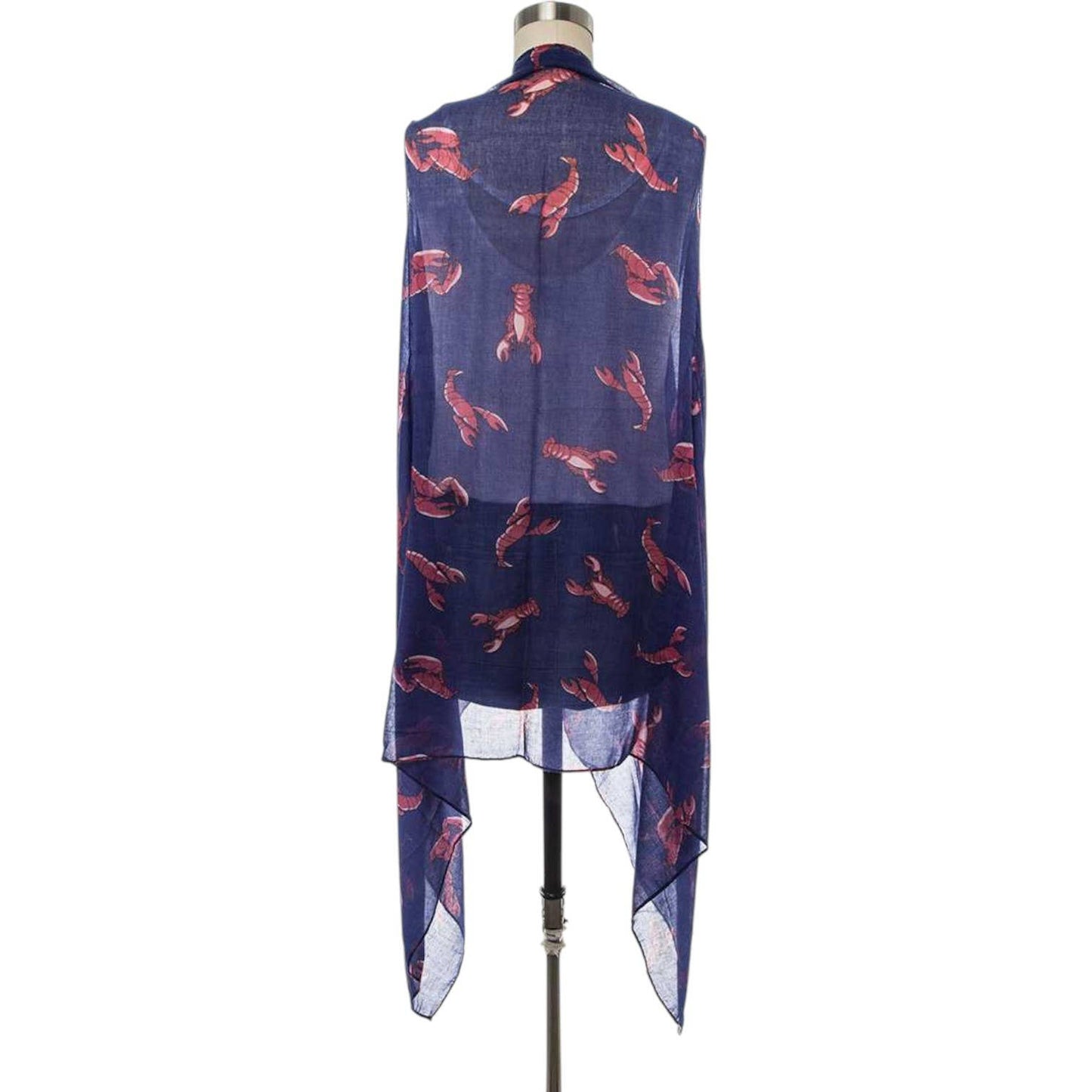 Lobster Printed Light Weight Long Vest