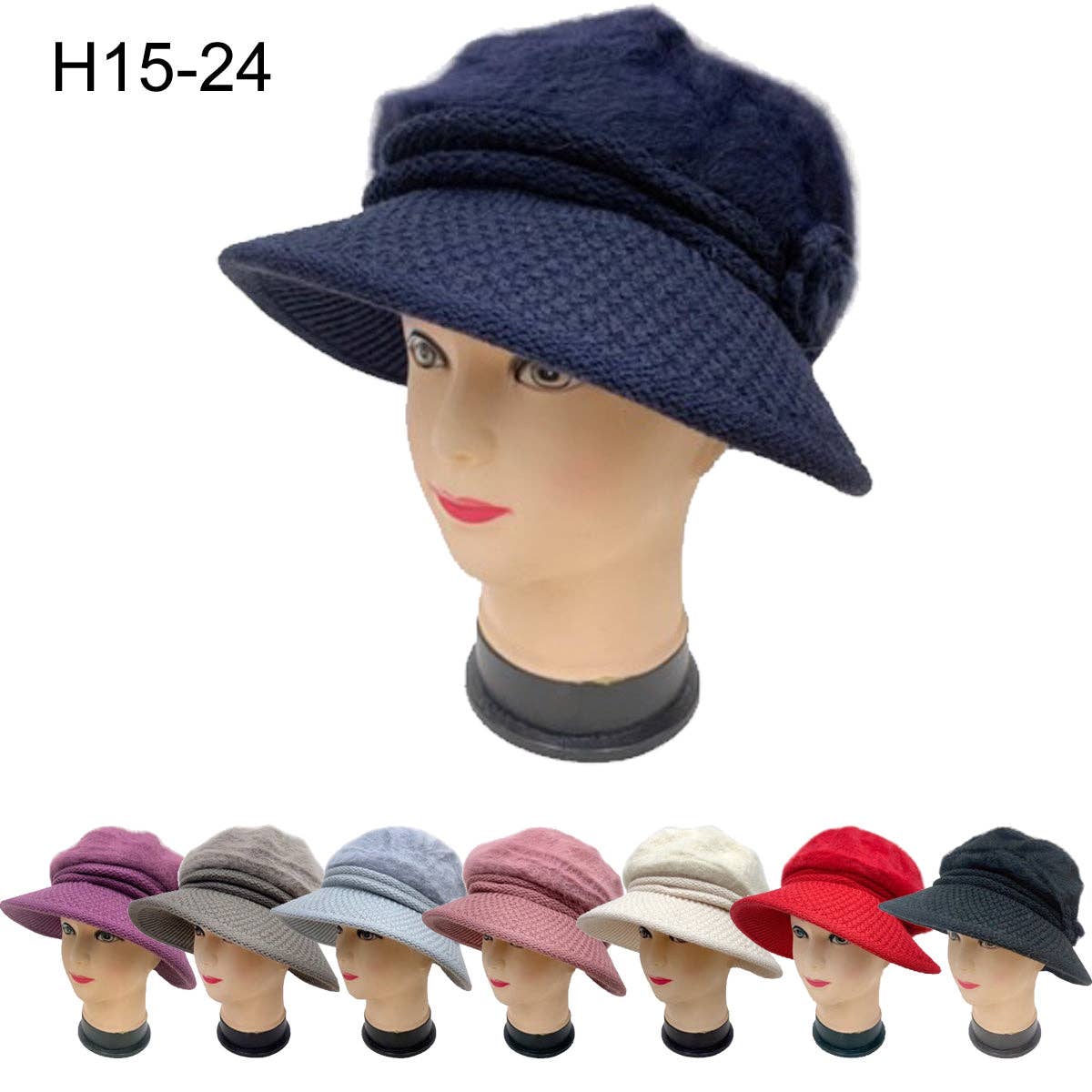 Assorted Hats with brim and side bow