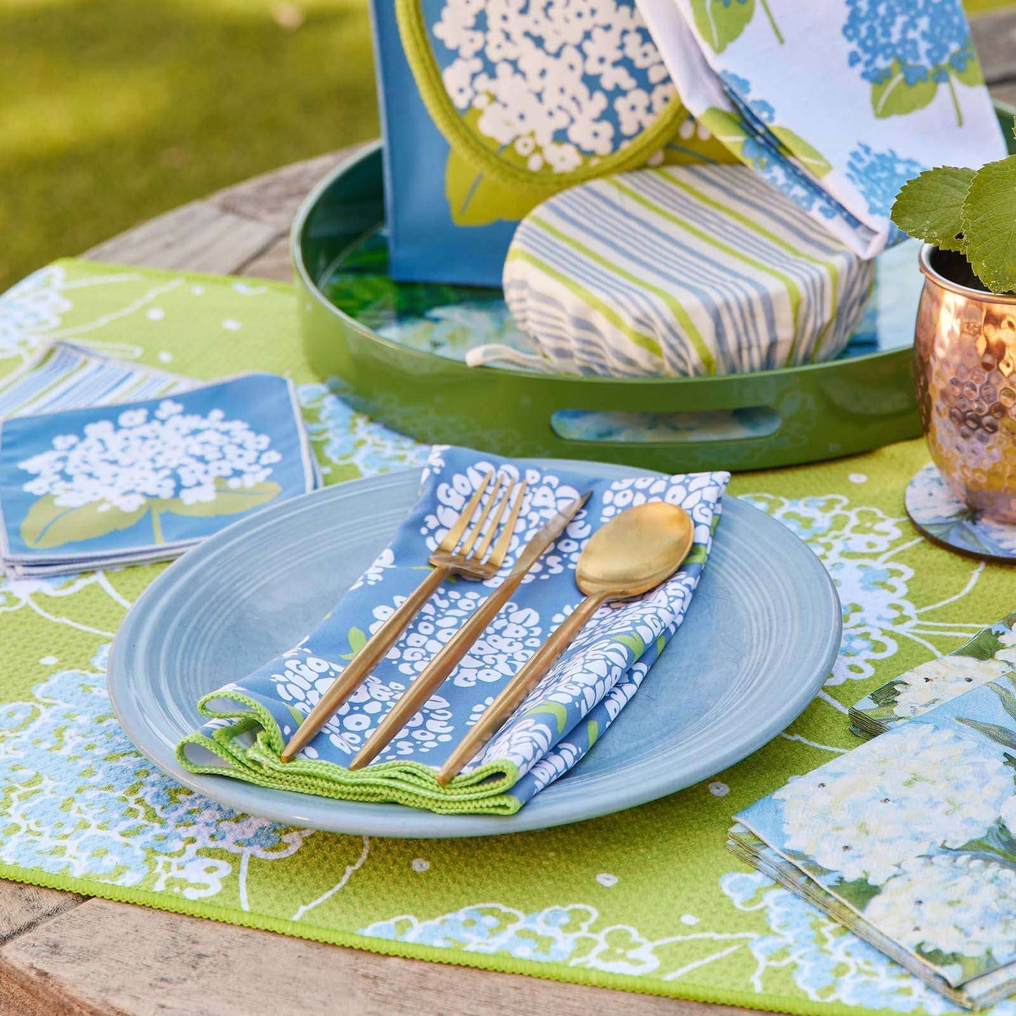 HYDRANGEA blu Dinner Napkins, set of 6