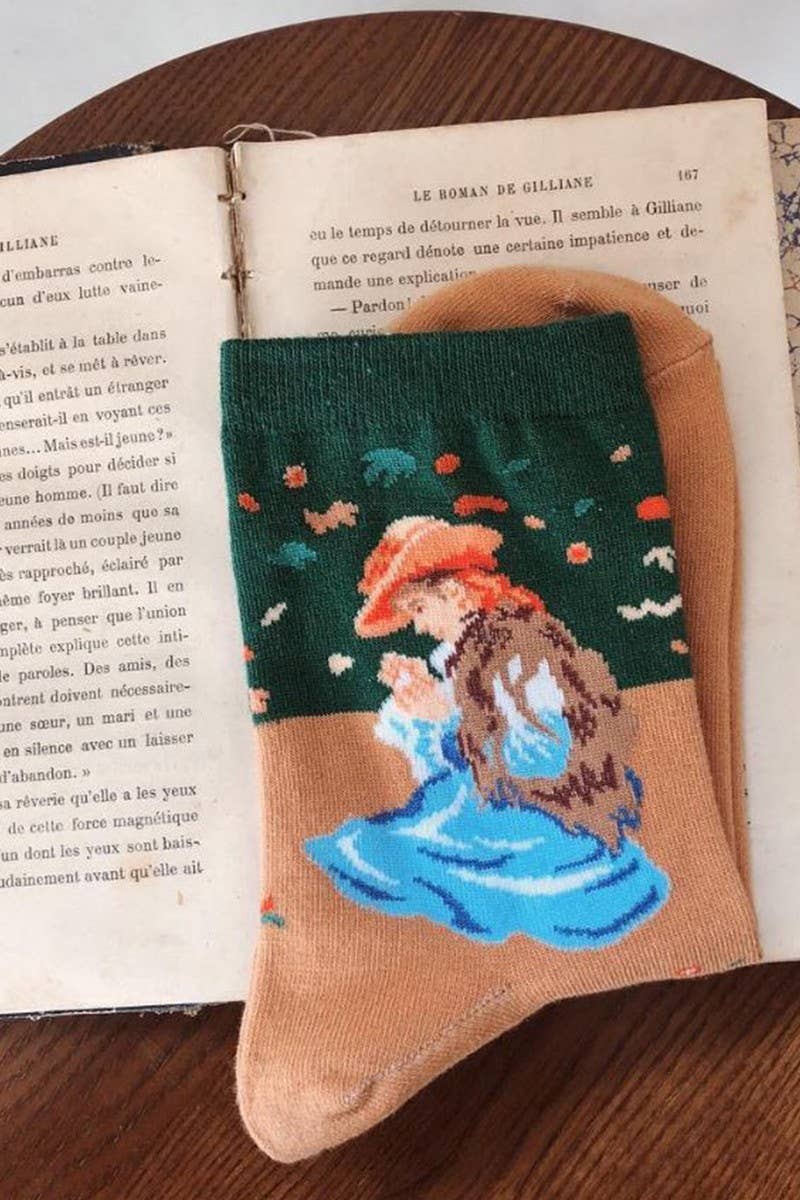 Famous Painting Crew Length Socks
