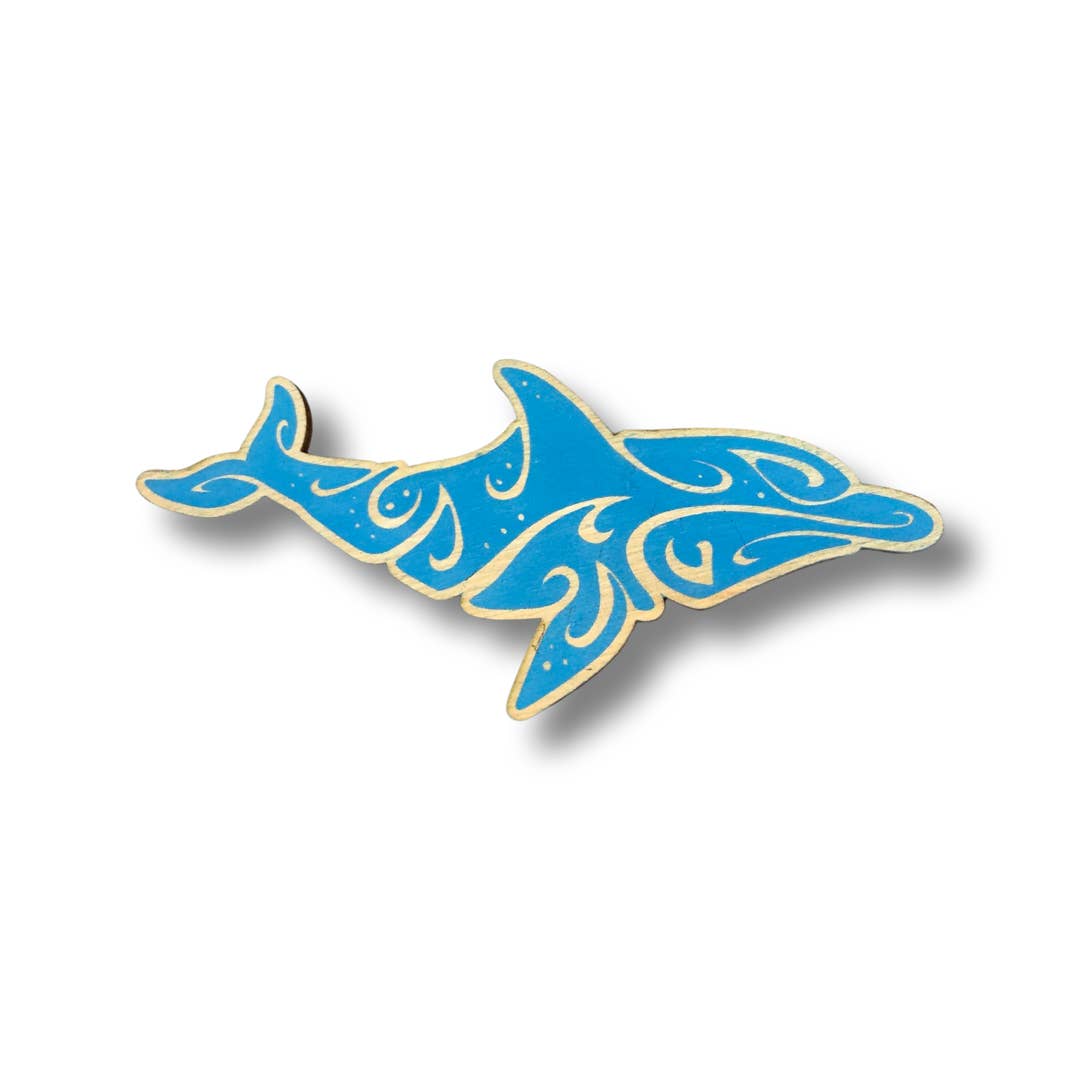 Dolphin wood magnet