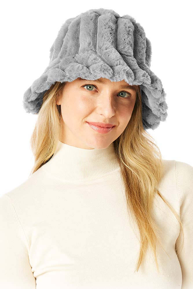 Solid Soft Faux Fur Bucket Hat