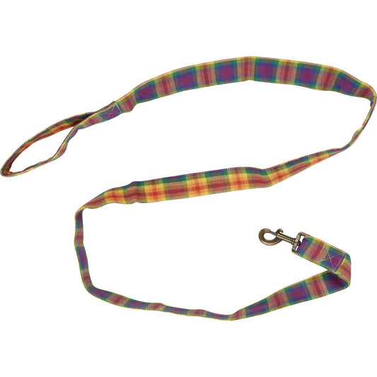 Rainbow Plaid Dog Leash