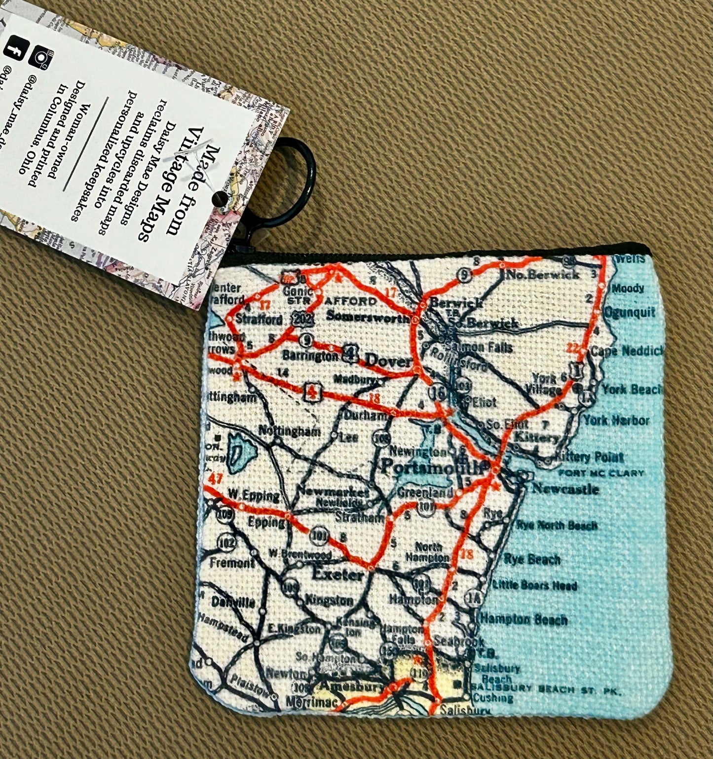 Portsmouth Map Coin Change Purse