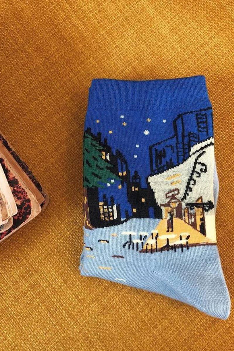 Famous Painting Crew Length Socks