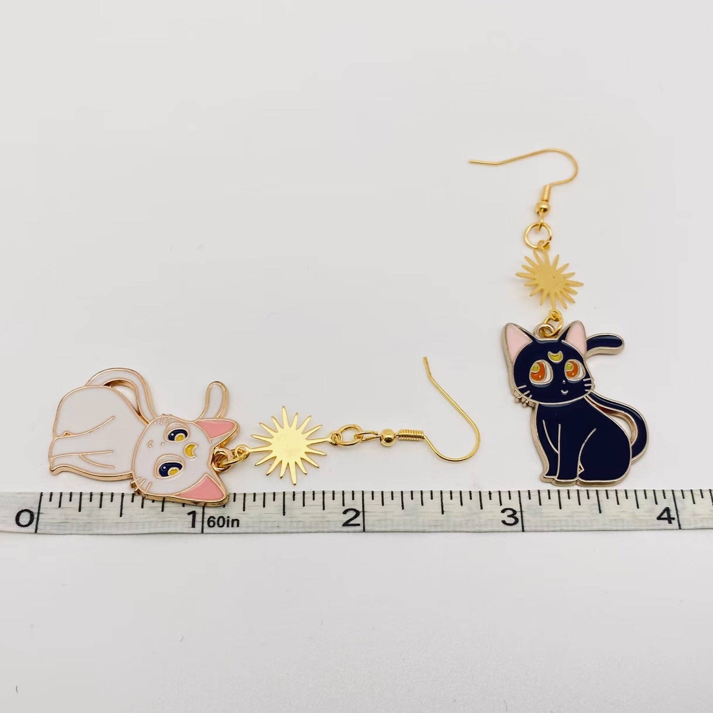 Cartoon Moon Cat Earrings