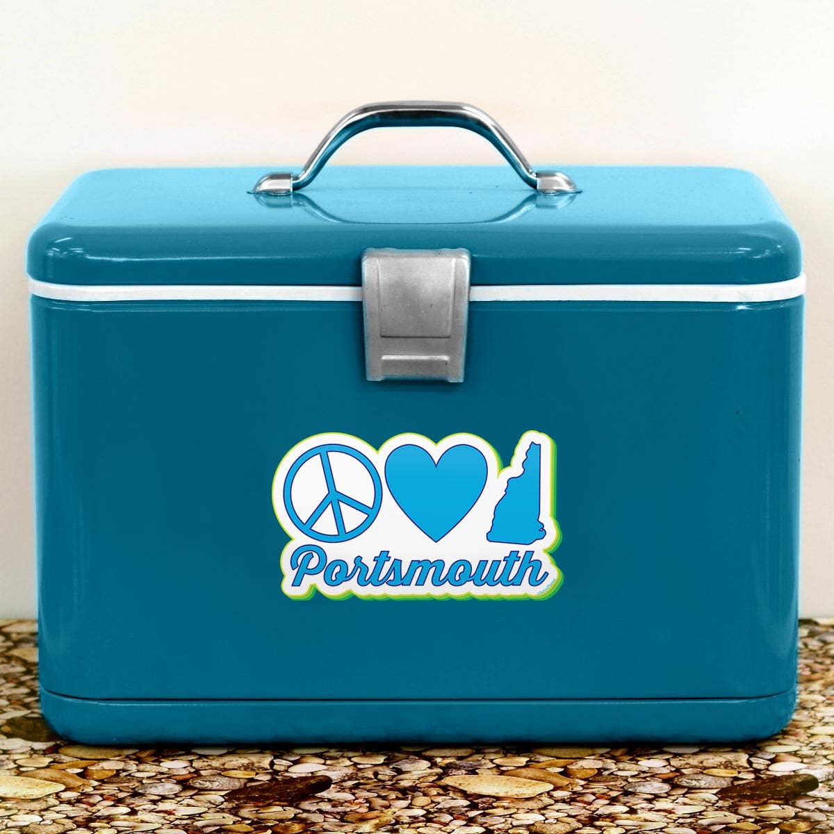 Peace Love Portsmouth, New Hampshire  Large Bumper Sticker