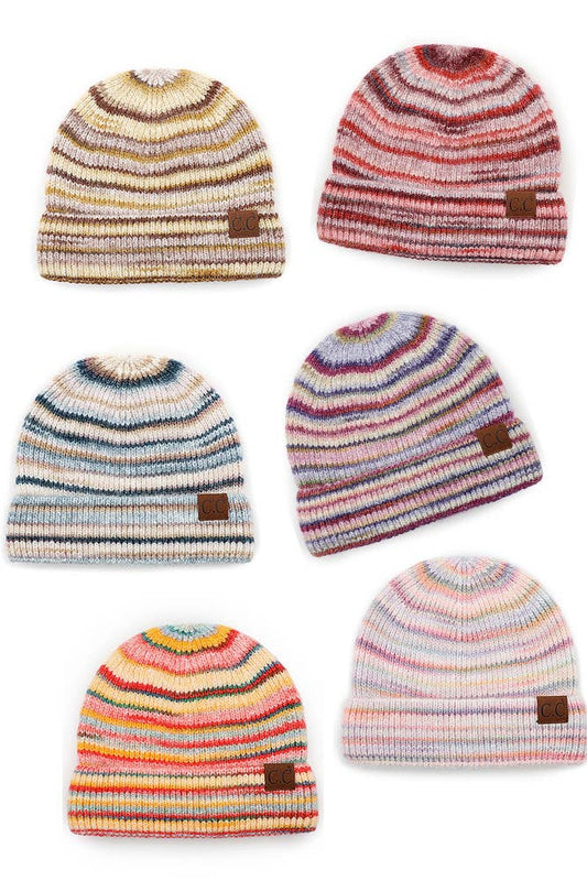 C.C Stripe Color Block Beanie