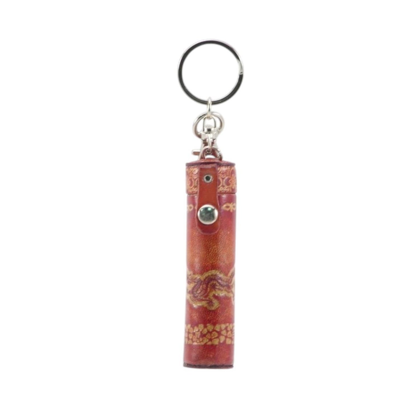 Handmade Leather Dragon Toothpick Holder Keychain C311-1