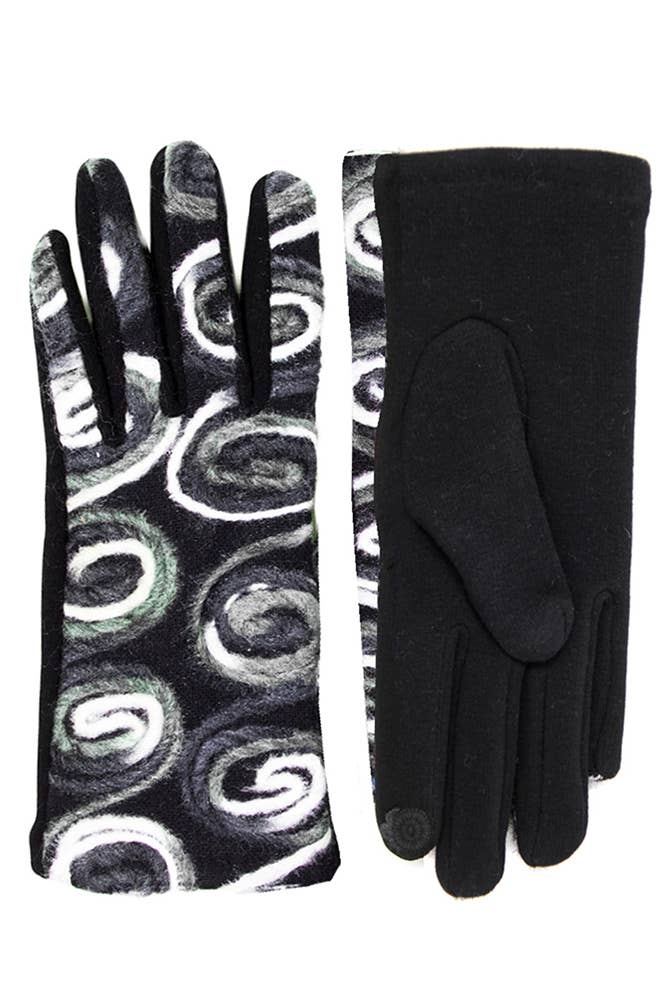 Yarn Embroidery Smart Glove: Black