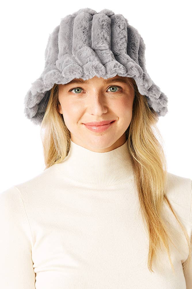 Solid Soft Faux Fur Bucket Hat