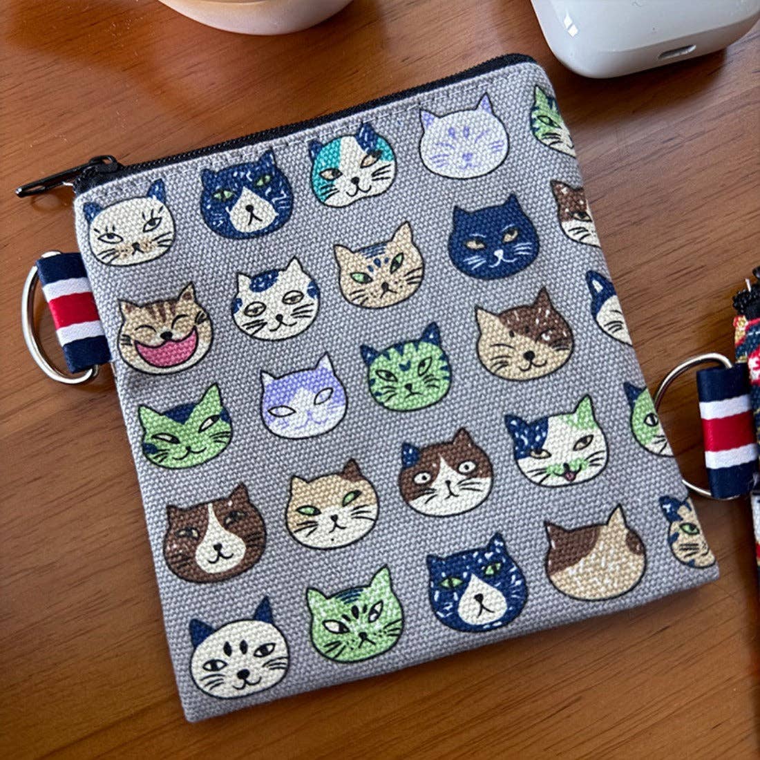 Cosbai - Canvas Cat Pattern Coin Purse