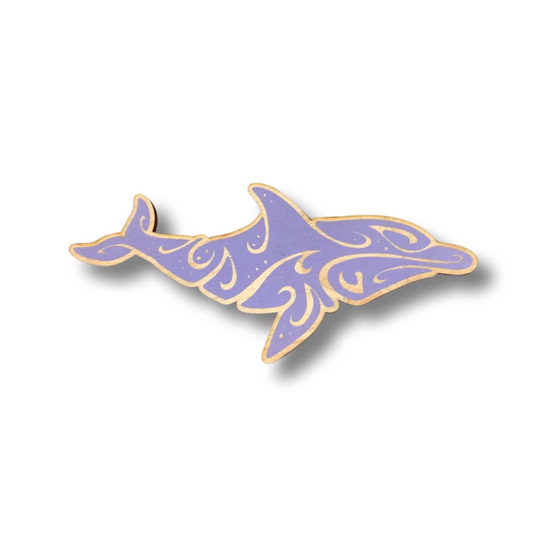 Dolphin wood magnet