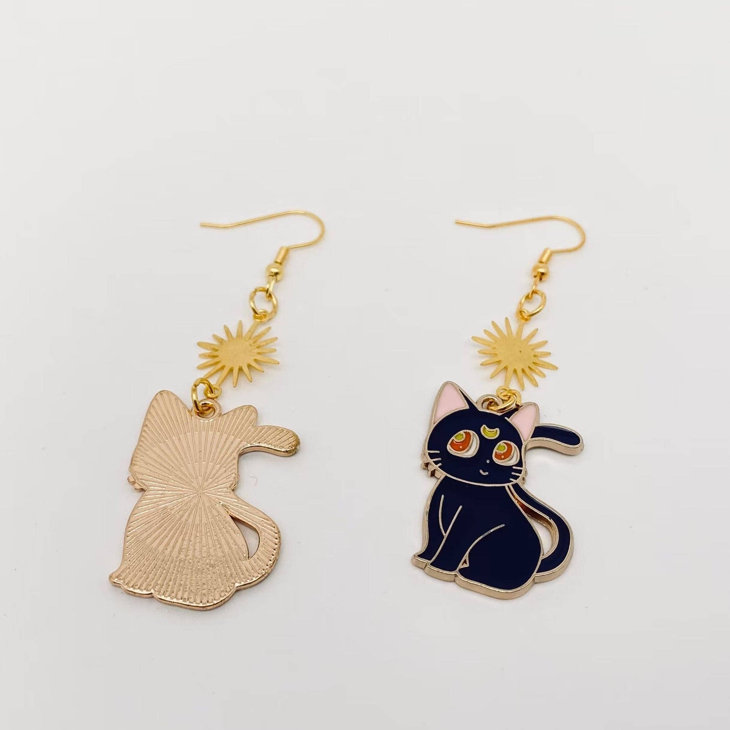Cartoon Moon Cat Earrings