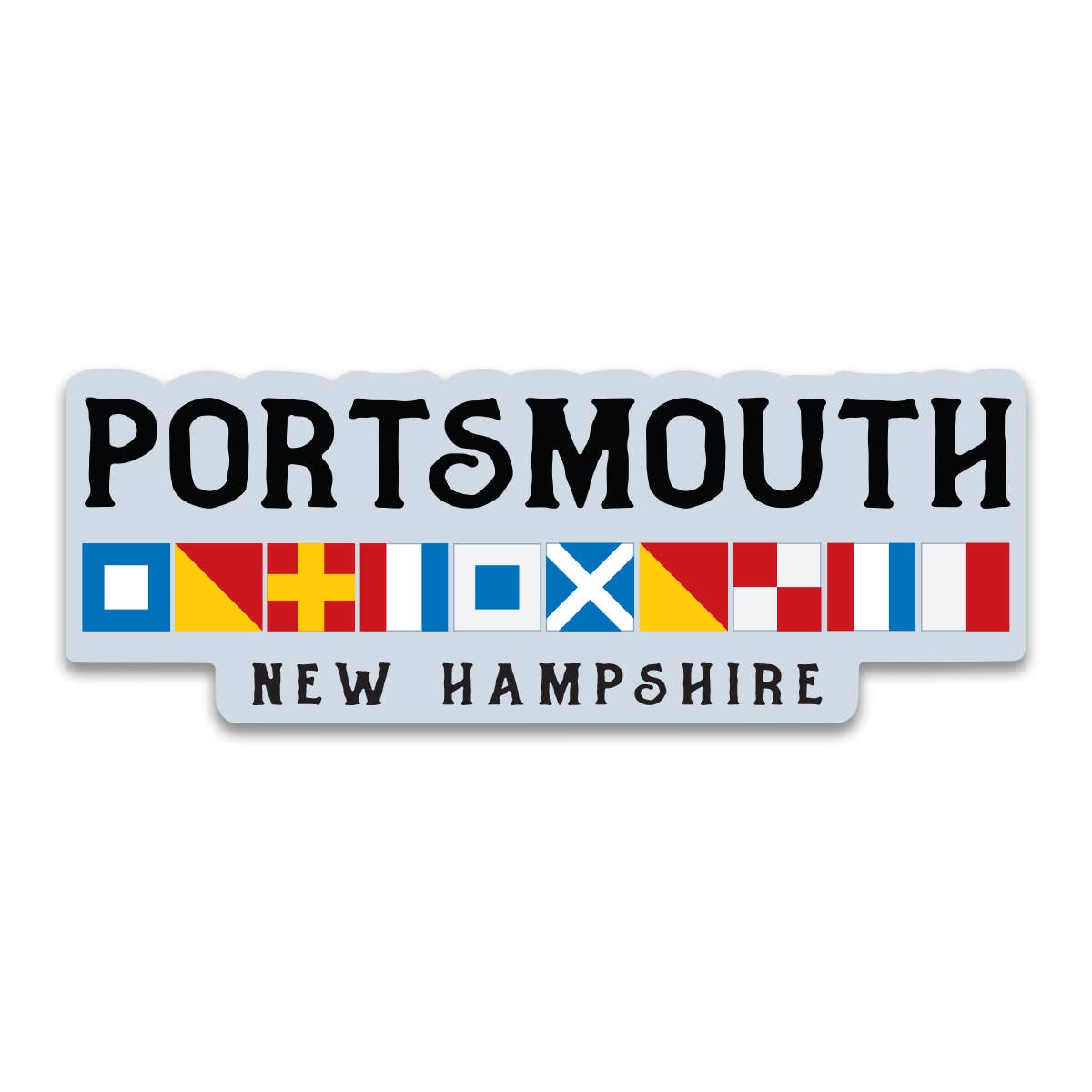 Portsmouth NH Nautical Flags Large Vinyl Bumper Sticker