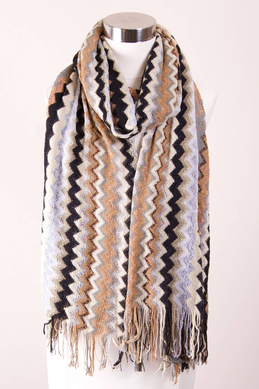 Zig Zag Pattern Scarf-Mkas4220