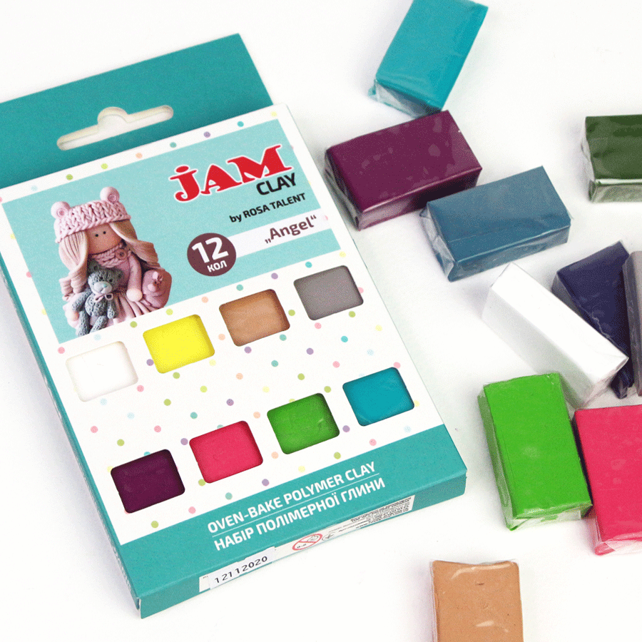Polimer clay, set 12x20g, Jam Clay, ROSA TALENT