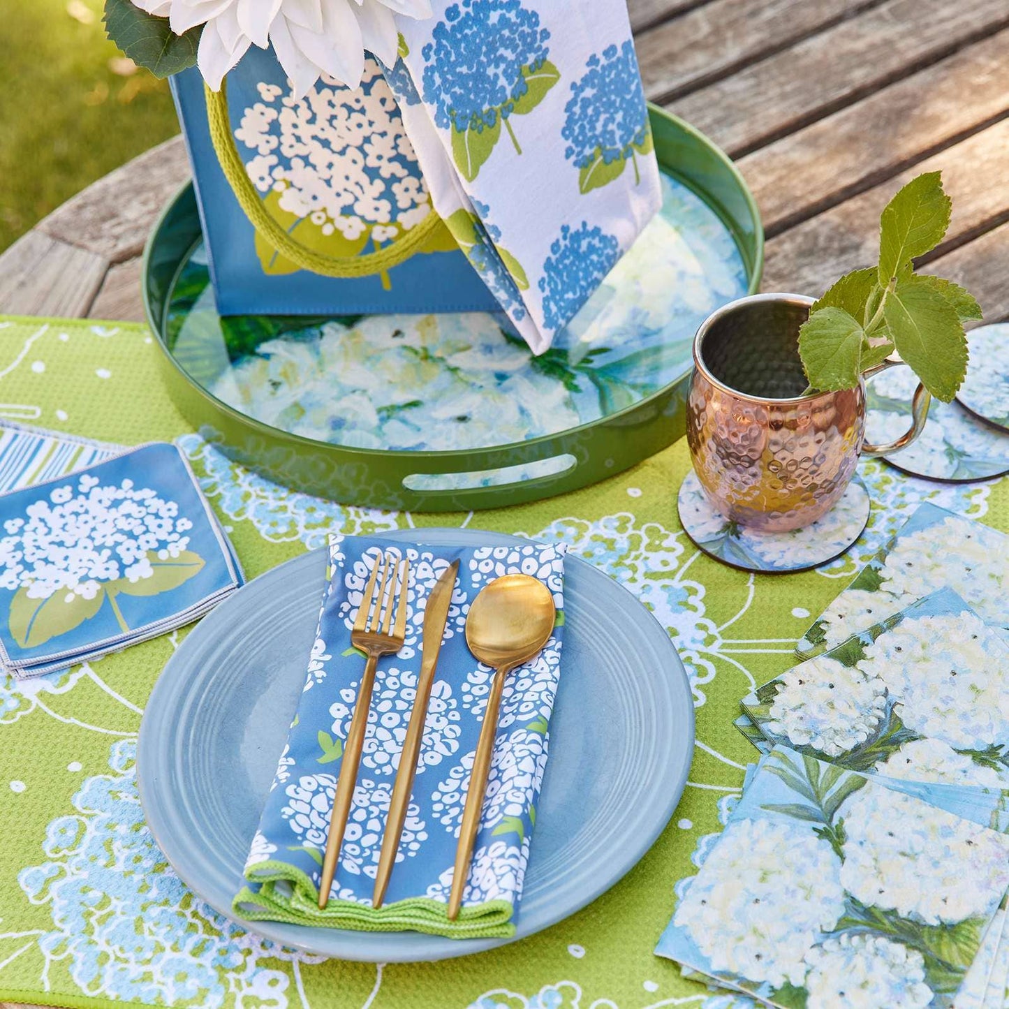 HYDRANGEA blu Dinner Napkins, set of 6
