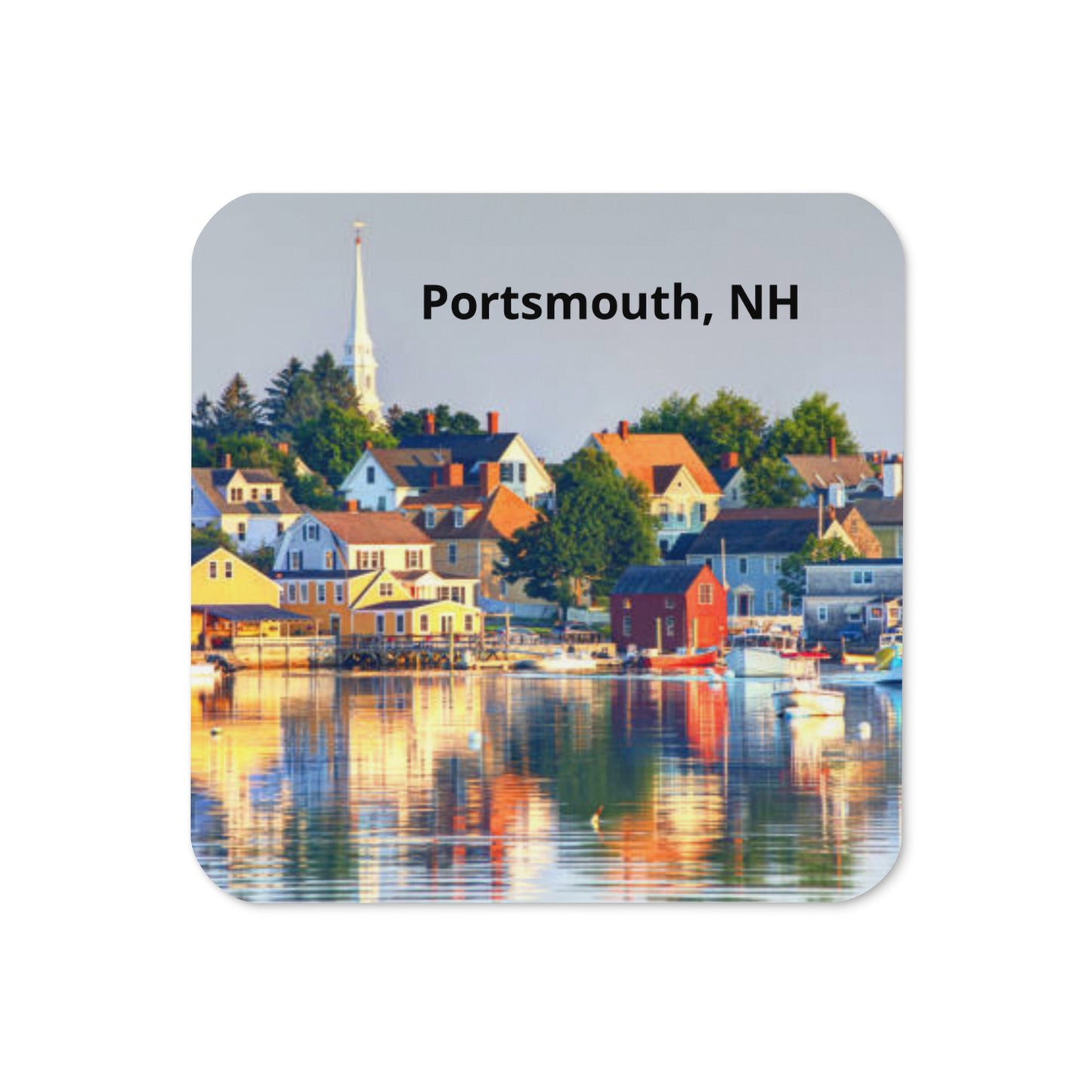 Portsmouth, NH South End cork-back coaster