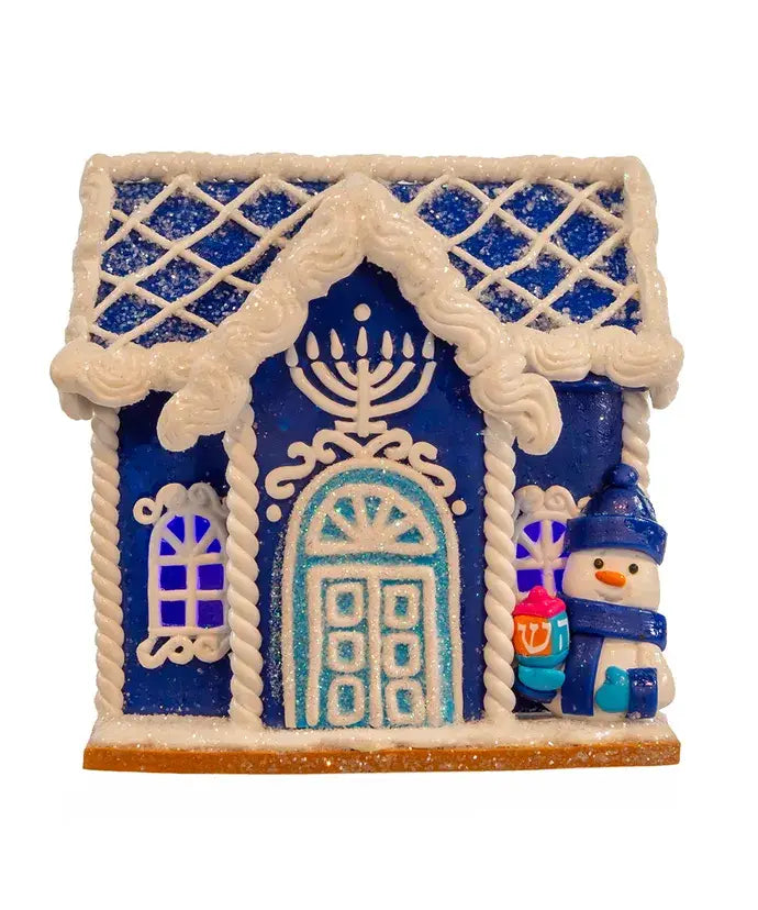 4"Claydough Hanukkah LED House Tablepiece