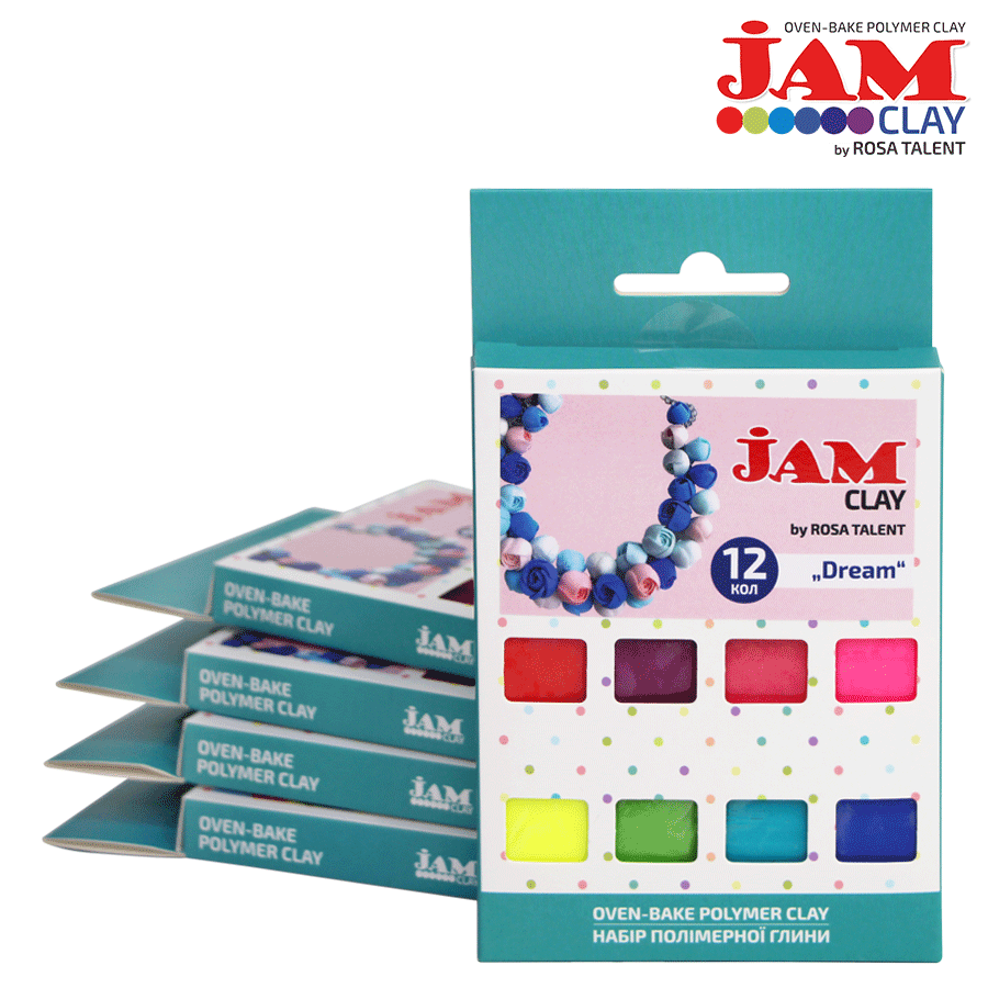 Polimer clay, set 12x20g, Jam Clay, ROSA TALENT
