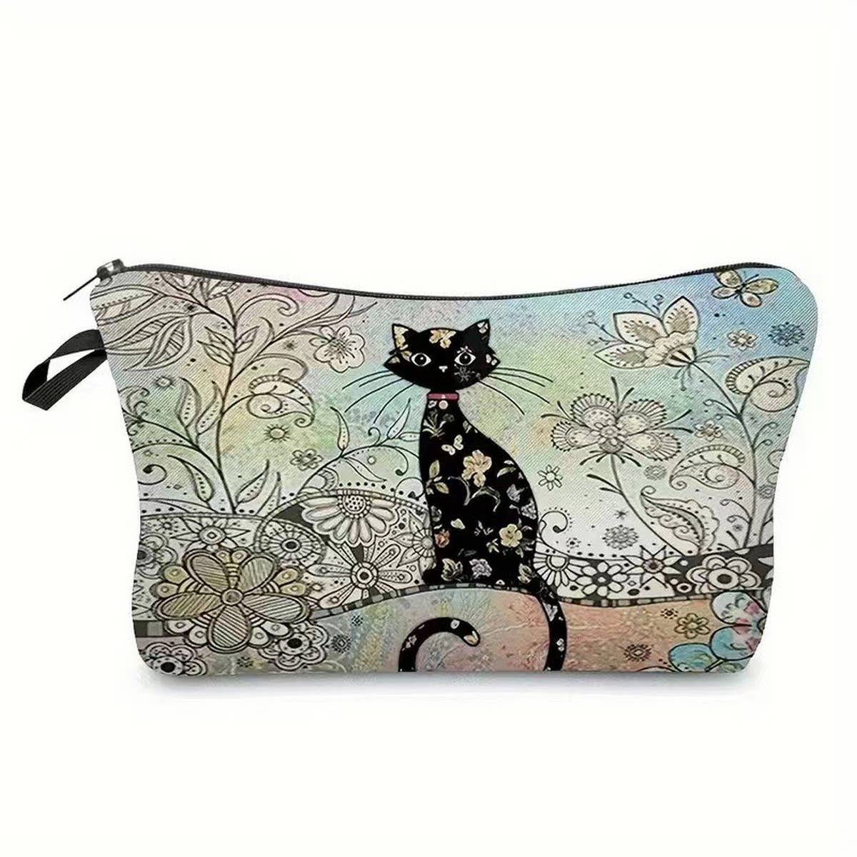 Retro cat creative cosmetic bag