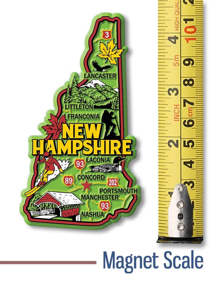 New Hampshire Colorful State Magnet Collectible Made in USA