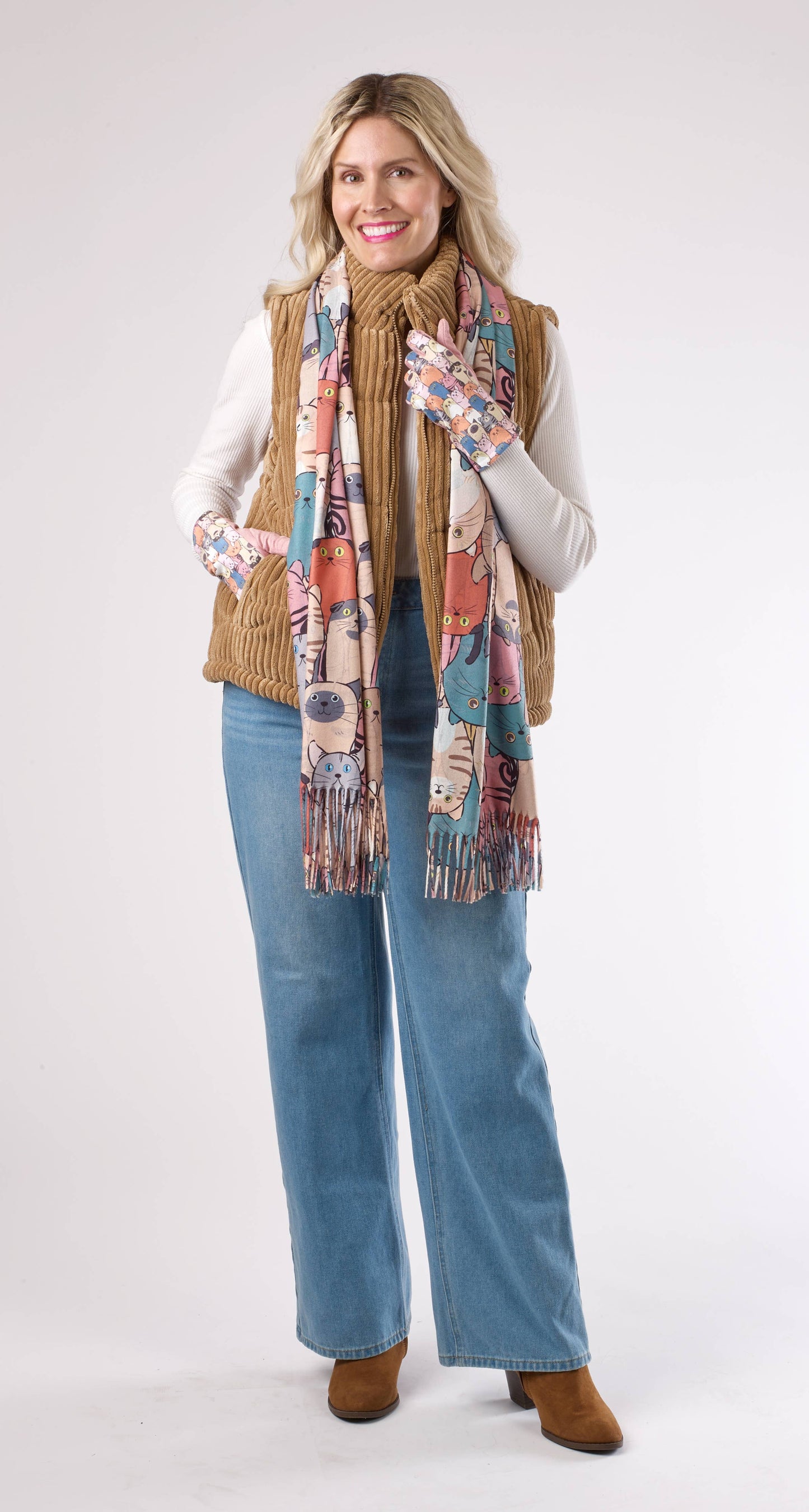Cat Pattern Scarf
