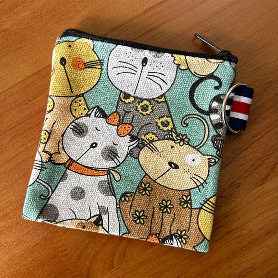 Cosbai - Canvas Cat Pattern Coin Purse