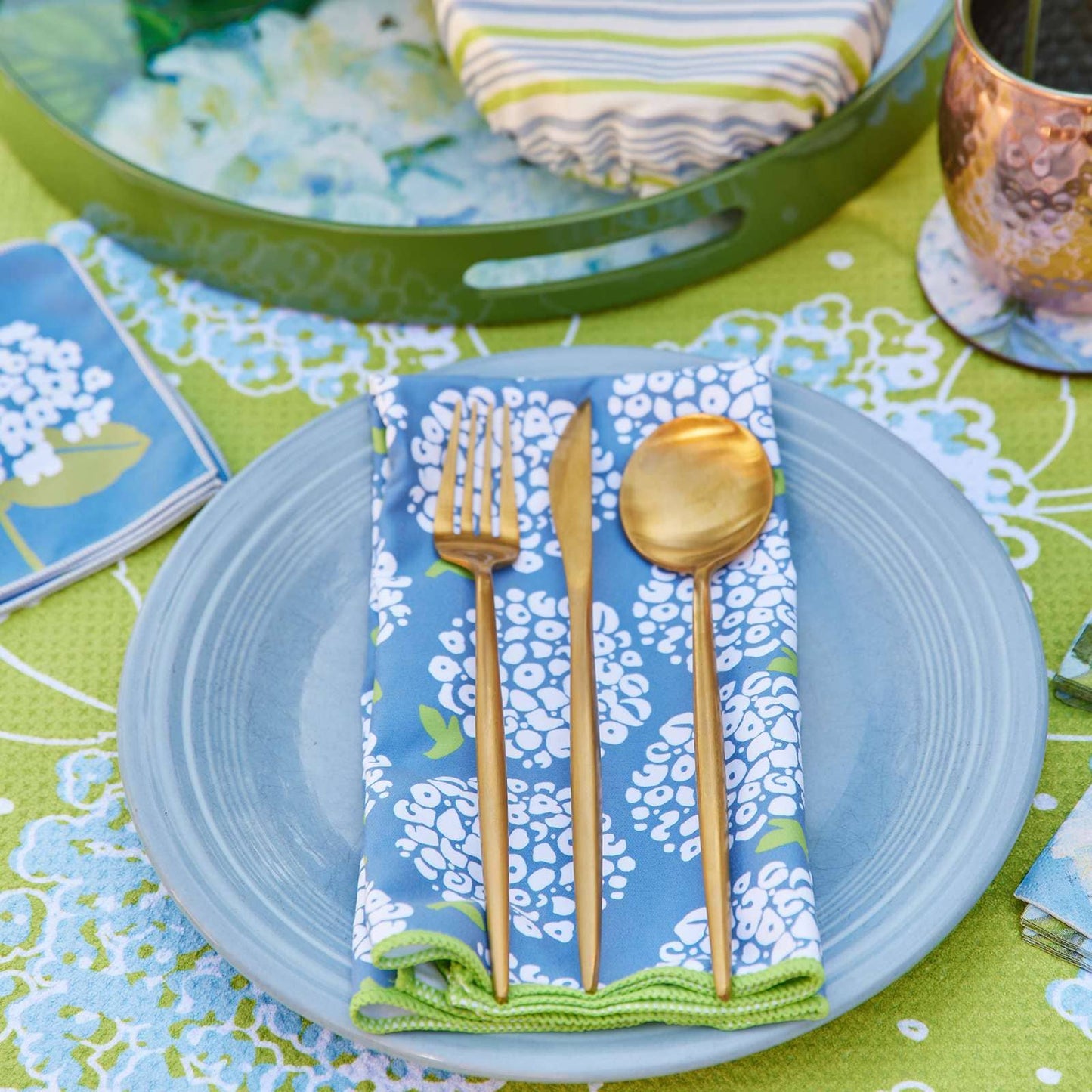 HYDRANGEA blu Dinner Napkins, set of 6