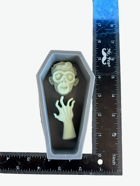 Coffin and Zombie Head Soaps