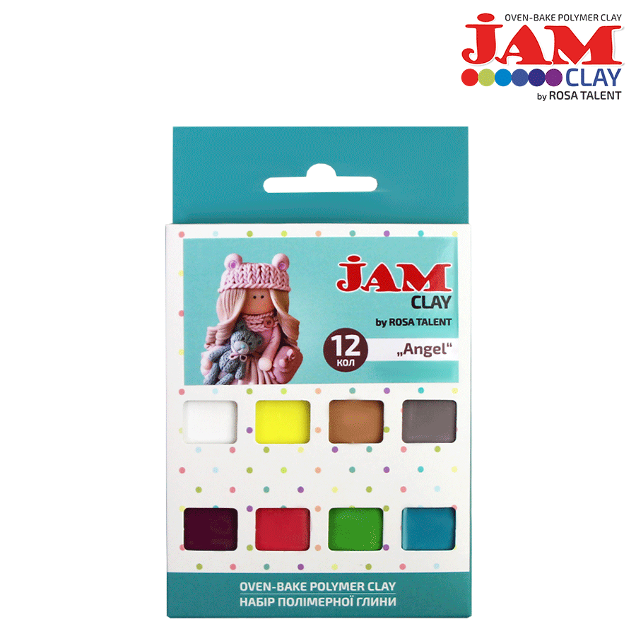 Polimer clay, set 12x20g, Jam Clay, ROSA TALENT