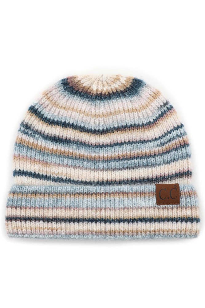 C.C Stripe Color Block Beanie