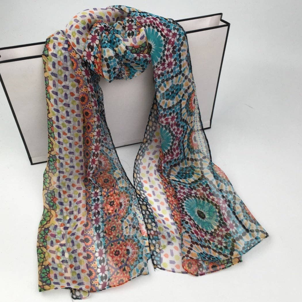 Scarvii - Boho Flowy Thin Scarf - Soft & Breathable