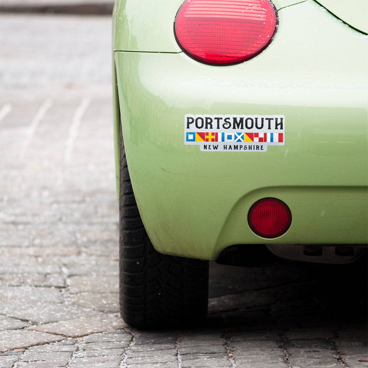 Portsmouth NH Nautical Flags Large Vinyl Bumper Sticker