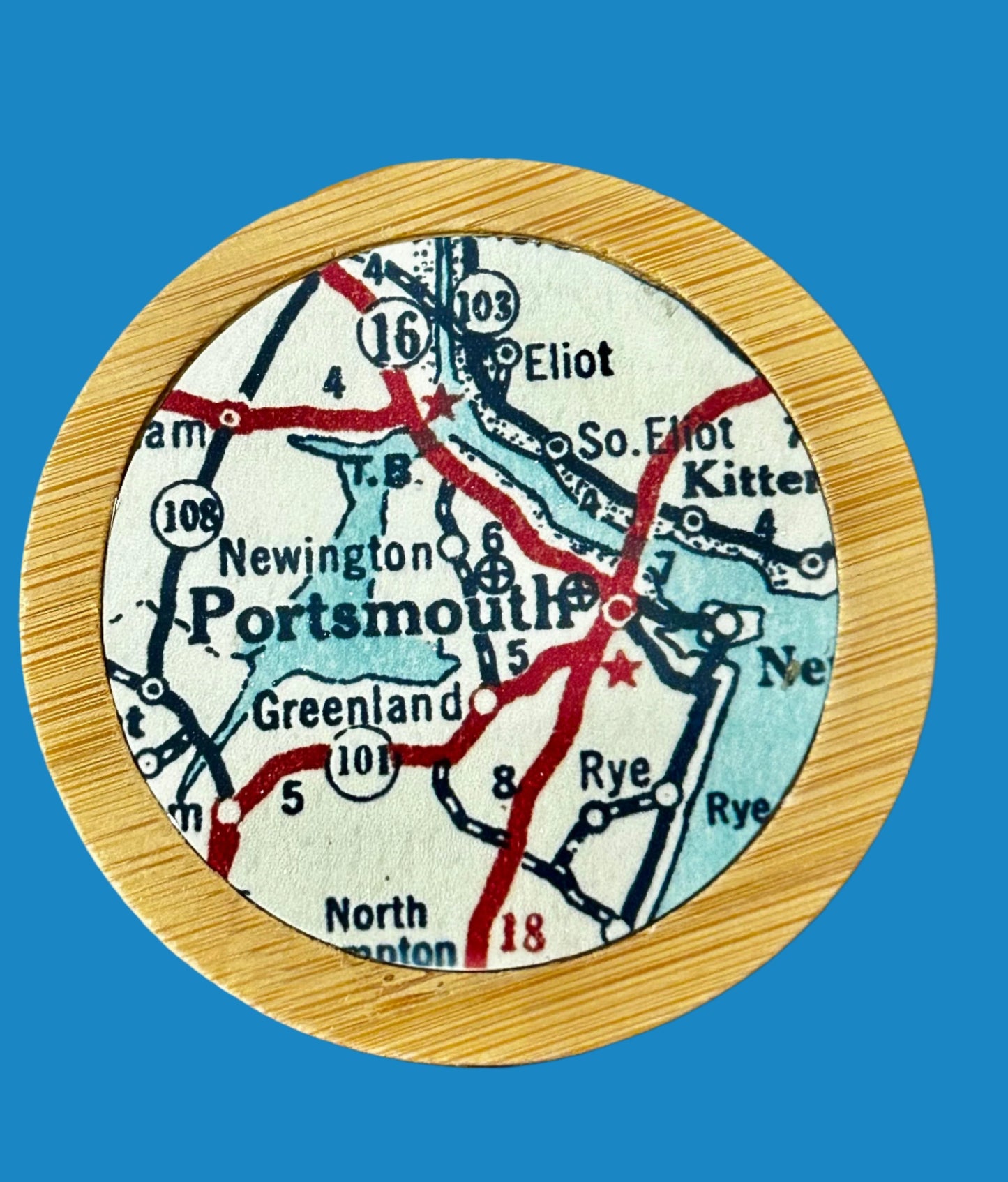 Portsmouth Map Magnetic Bottle Opener