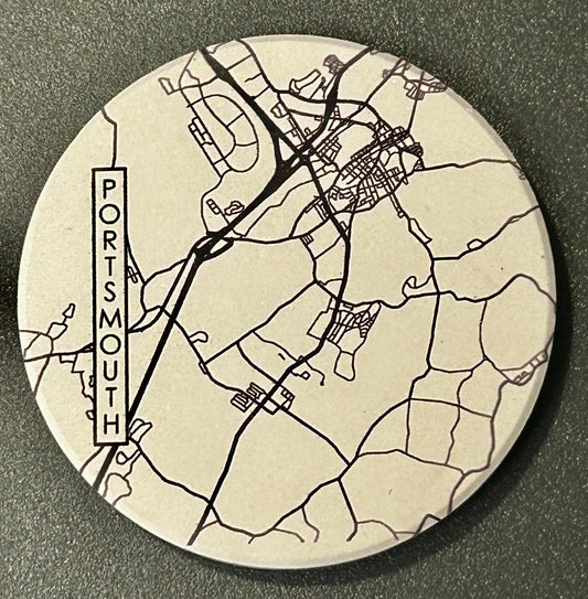 Portsmouth, NH city street map car coaster