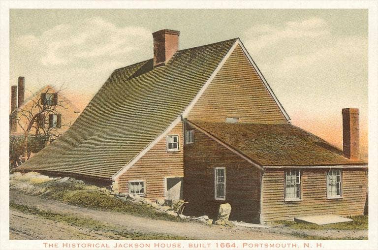 NH-192 Old Jackson House, Portsmouth - Vintage Image, Magnet