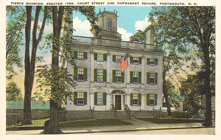 NH-08 Pierce Mansion, Portsmouth - Vintage Image, Magnet