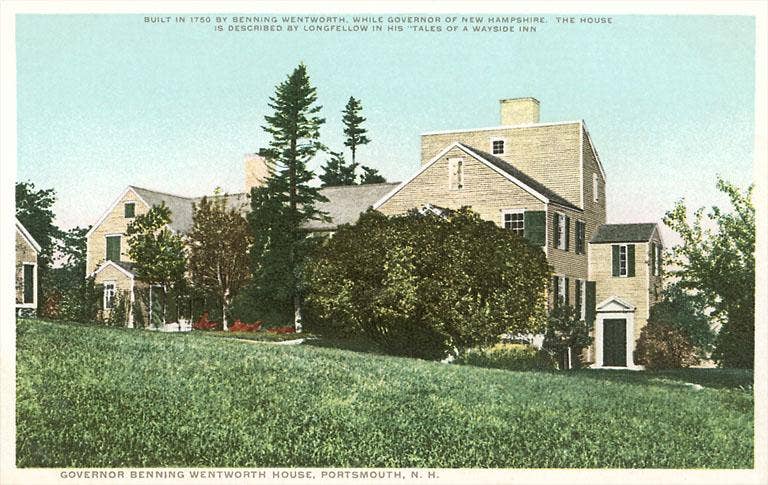 NH-219 Governor Wentworth House, Portsmouth - Vintage Image, Magnet