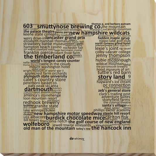 New Hampshire Black Wood Block