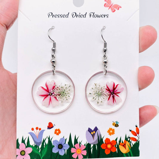 Verbena & Queen Anne's Lace Floral Borderless Charm Earrings