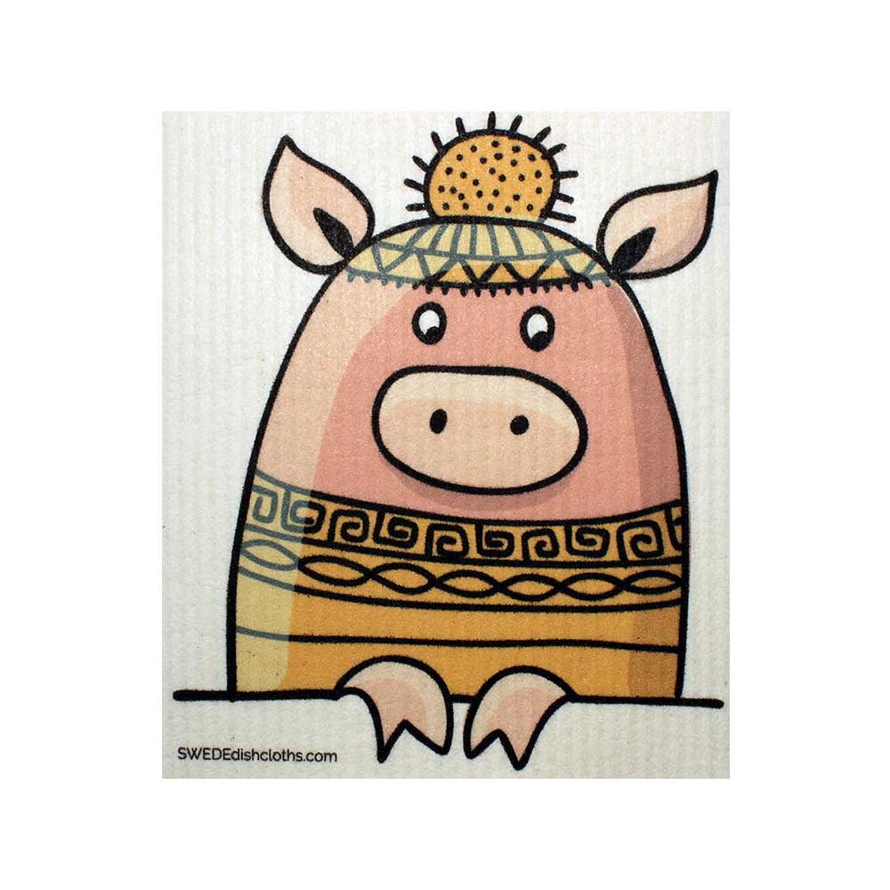 Swedish Dishcloth Peeking Pig Spongecloth