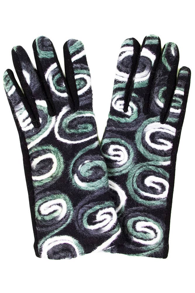 Yarn Embroidery Smart Glove: Black