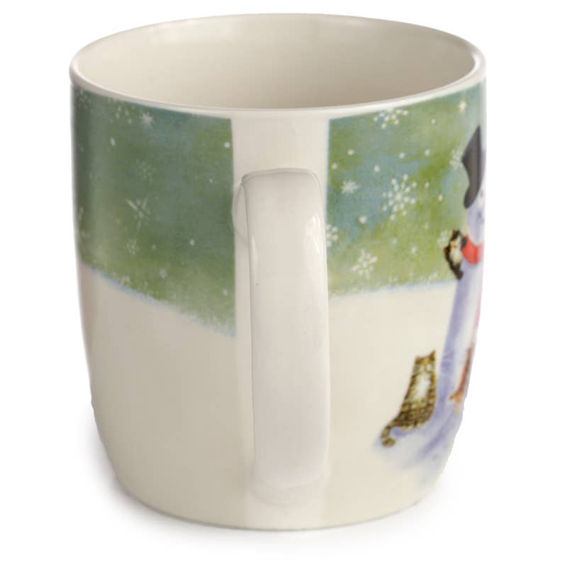 Kim Haskins Snowman and Cats Christmas Porcelain Mug