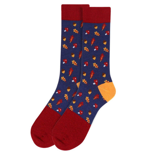 Acorn Fall Leaves Socks for Men