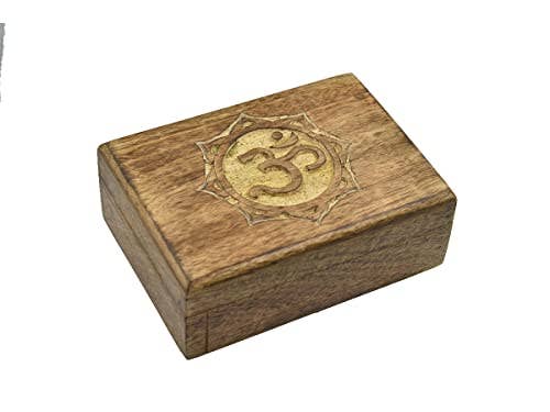 OM handcarved wood box